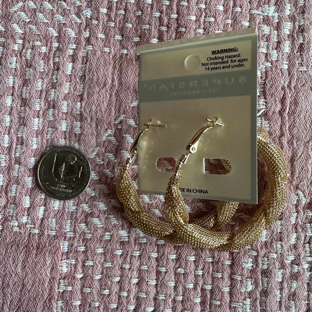 SUPERSTAR Gold Mesh Hoop Earrings